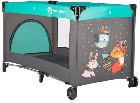 Petite&Mars Koot Łóżeczko Turystyczne Fox Aqua