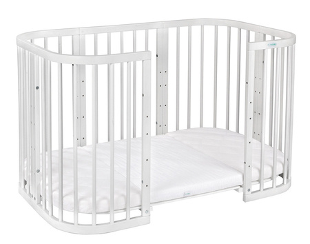 [OUTLET] Waldin Łóżeczko Dziecięce 7w1 z Materacem Białe