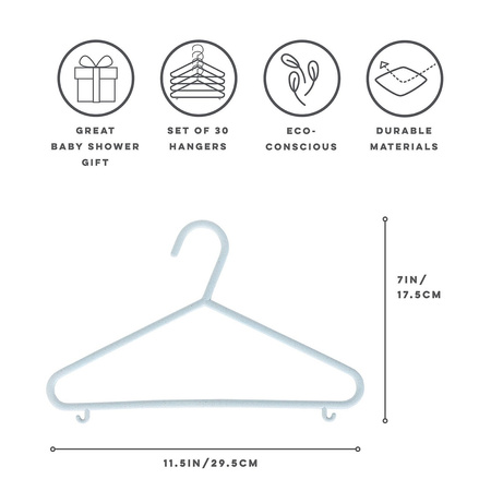 3 Sprouts EKO Wieszaki Dla Dzieci Blue 15szt.