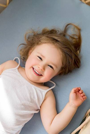 Poofi Prześcieradło Organic&Color 70x140 Dusty Blue PF 641