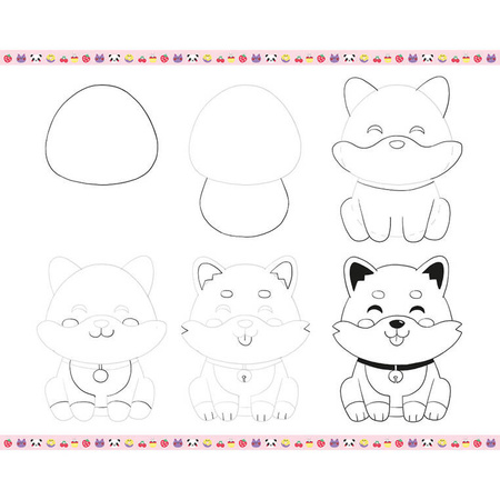 Janod Zestaw kreatywny Rysowanie krok po kroku Modele kawaii 20 rysunków 7+