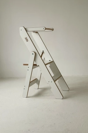 Baby Wood Kitchen Helper Składany Biały