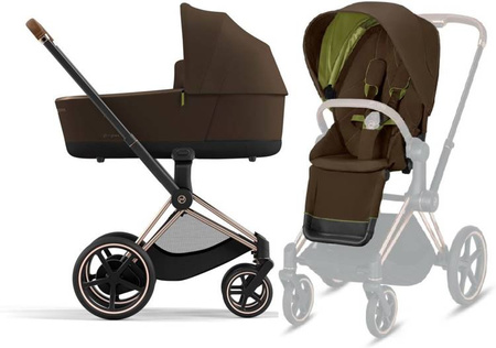 Cybex e-Priam 3.0 Wózek Głęboko-Spacerowy + Cloud Z Fotelik Samochodowy 0-13 kg Zestaw 3w1 Khaki Brown