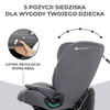 Kinderkraft Oneto 3 I-Size Fotelik Samochodowy 9-36 kg Cool Grey