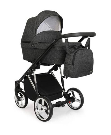 Kunert Molto Premium Wózek Głęboko-Spacerowy 2w1 Grafit Jeans Złota Rama Koła Żelowe