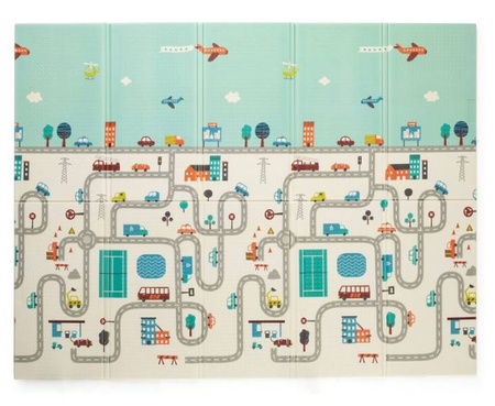 Petite&Mars Dwustronna, Składana Mata do Zabawy Campy Elephant&City