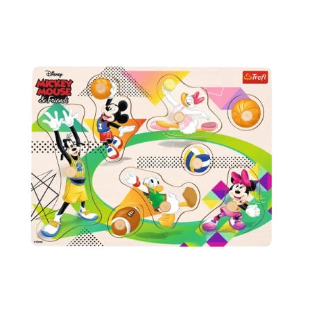 Trefl Zabawka Drewniana - Puzzle Medium - Mickey Mouse & Friends Multi