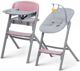 Kinderkraft Livy Krzesełko Do Karmienia + Calmee Bujaczek Różowy Aster Pink
