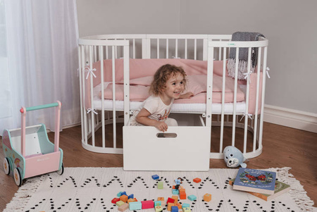 [OUTLET] Waldin Łóżeczko Dziecięce 7w1 z Materacem Grafit