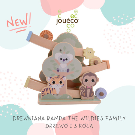 Joueco The Wildies Family Drewniana rampa drzewo i 3 koła