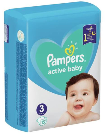 Pampers Active Baby Pieluchy Jednorazowe 3 Midi 15 szt