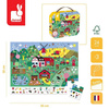 Janod Puzzle obserwacyjne w walizce Farma 24 elementy 3+ Made in France