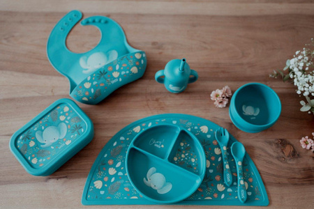 Sassi Kubek silikonowy z rurką dla dzieci Słonik