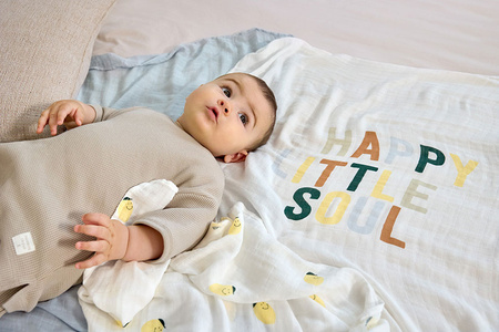 Lassig Bambusowa pieluszka otulacz Zestaw 3 szt. 80x80cm Happy Fruits lemon