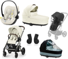 Cybex Balios S Lux 2.0 Wózek Głęboko-Spacerowy Seashell Beige + Cloud G I-Size Fotelik Samochodowy 0-13kg + Osłony Przeciwdeszczowe + Adaptery