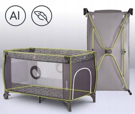 Lionelo Sven Plus Łóżeczko Turystyczne Grey Scandi