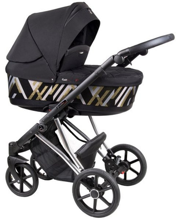 Coletto Craft Wózek Głęboko-Spacerowy 2w1 C-06 Czarno-Srebrna Rama 