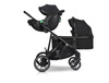 Easy Go Duoflex Wózek Głęboko-Spacerowy Bliźniaczy Rok po Roku Ebony Black 2 Siedziska 1 Gondola