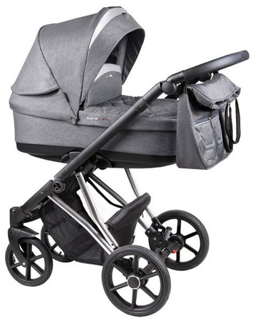 Coletto Craft Wózek Głęboko-Spacerowy 2w1 C-02 Czarno-Srebrna Rama 