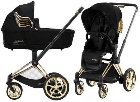 Cybex e-Priam 3.0 Wózek Głęboko-Spacerowy Rama + Tapicerka + Gondola 2w1 Black Wings by Jeremy Scott
