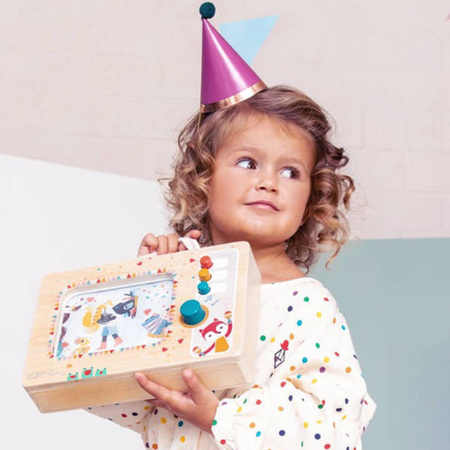 Lilliputiens Drewniana Animowana Pozytywka 10m+ Telewizor