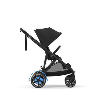 Cybex E-Gazelle S Wspomagany Wózek Głęboko-Spacerowy Rama Czarna Moon Black + Fotelik Cybex Cloud G I - Size Fotelik + Baza G + Adaptery