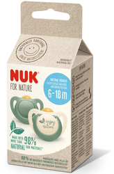 Nuk For Nature Smoczek Uspokajajacy Lateksowy 2 szt  6-18 m pudełko zielony