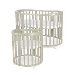 [OUTLET] Waldin Łóżeczko Dziecięce Owalne 7w1 z Materacem Oliwkowe