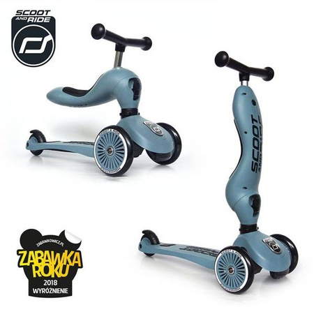 [OUTLET] Scootandride Highwaykick 1 Jeździk i Hulajnoga 2w1 1-5 Lat Steel