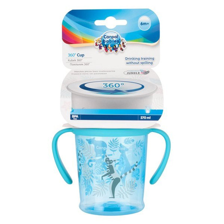 Canpol Babies Kubek 360, 270ml Jungle Turkus