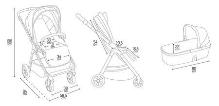 [OUTLET] Momi Giselle Wózek Głęboko-Spacerowy Beżowy