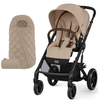 Cybex Balios S Lux 2.0 Wózek Spacerowy Almond Beige BLK + Cybex Śpiworek Snogga