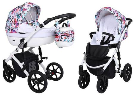 Kunert Lavado Wózek Głęboko-Spacerowy Ananasy + Biały Biała Rama Koła Żelowe