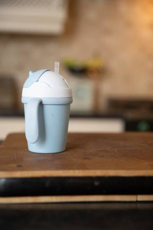 Bo Jungle Kubek do Picia ze Słomką BioPlastik CPLA Blue 