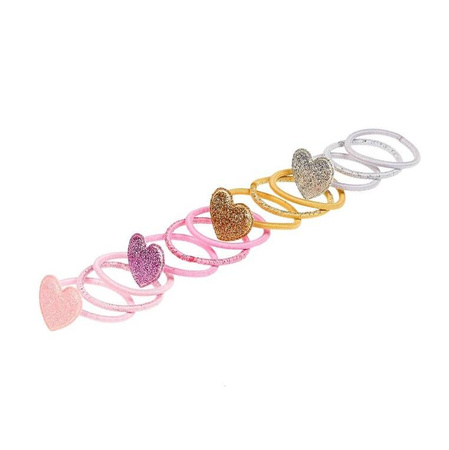 Souza! Gumki do włosów brokatowe serduszka Coranna 12 szt.