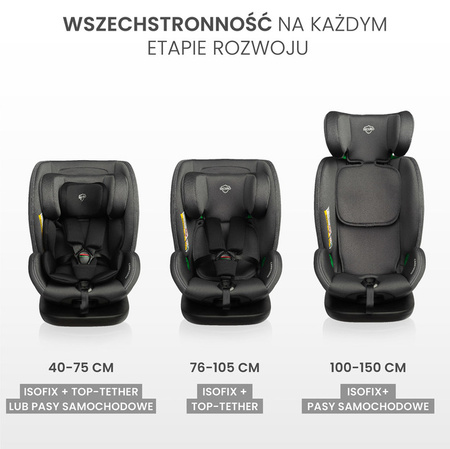 Caretero Securo i-Size Fotelik Samochodowy 0-36 kg Light Grey