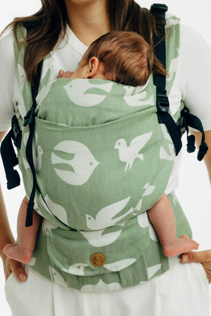 LennyLamb Moje Pierwsze Nosidełko LennyUpGrade PRO, Z Tkaniny Żakardowej (80% Bawełna, 20% Lyocell) , Rozmiar Standard - Birdy - Fly High