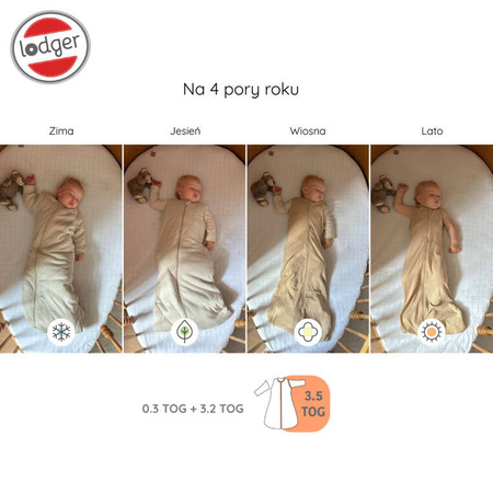 Lodger Śpiworek 4 pory roku z odpinanymi rękawami 4 m - 3 l Hopper Buffalo