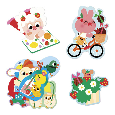 Janod Duże naklejki 50 szt. Wiosna 18m+