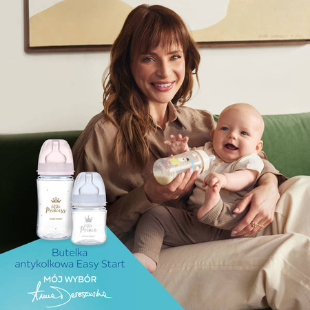 Canpol Babies PP Easy Start Royal Baby Butelka Szeroka Antykolkowa 120ml PP 35/233 Różowy