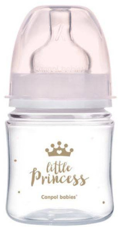 Canpol Babies PP Easy Start Royal Baby Butelka Szeroka Antykolkowa 120ml PP 35/233 Różowy