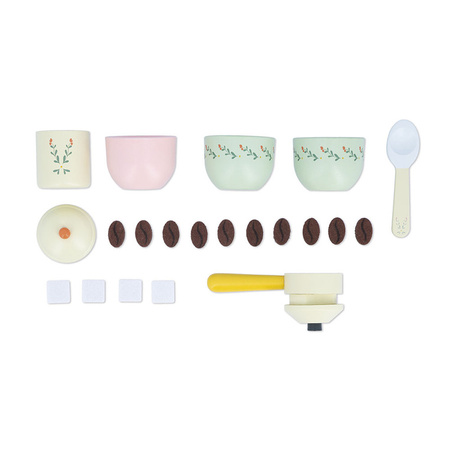 Janod Drewniany ekspres ciśnieniowy do kawy z akcesoriami Shiny Grandma 3+