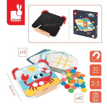 Janod Układanka drewniana magnetyczna z tablicą Uczę się kolorów