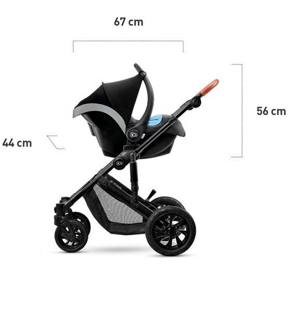 Kinderkraft Prime Wózek Głęboko-Spacerowy 3w1 + Mommy Bag Black