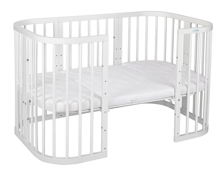 [OUTLET] Waldin Łóżeczko Dziecięce 7w1 z Materacem Białe