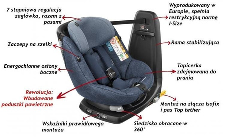 Maxi-Cosi Axissfix Air Fotelik Samochodowy Z Poduszkami Powietrznymi 0-18kg RWF Nomad Grey