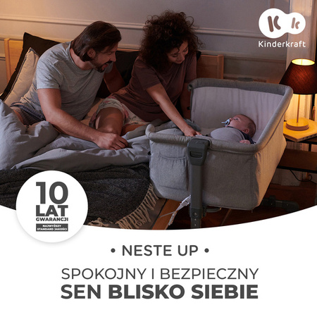 Kinderkraft Neste Up Łóżeczko Dostawne Grey Melange