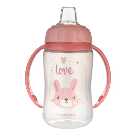 Canpol Babies - Kubek Treningowy Ustnik Silikonowy 320 Ml | Cute Animals Różowy