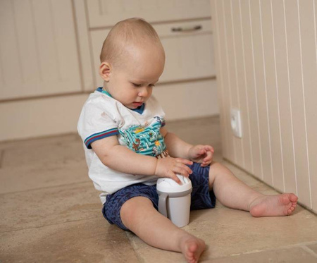 Bo Jungle Kubek do Picia ze Słomką BioPlastik CPLA Grey 