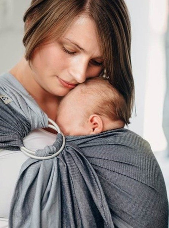 LennyLamb Howlit Moja pierwsza chusta kółkowa do noszenia dzieci - 2.1 M, tkana splotem skośno-krzyżowym - bawełniana - ramię bez zakładek  (100% bawełna)